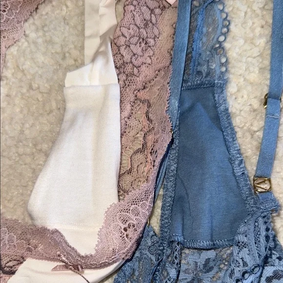 Victoria's Secret Lace Panties in Blue and Mauve - Picture 3 of 7